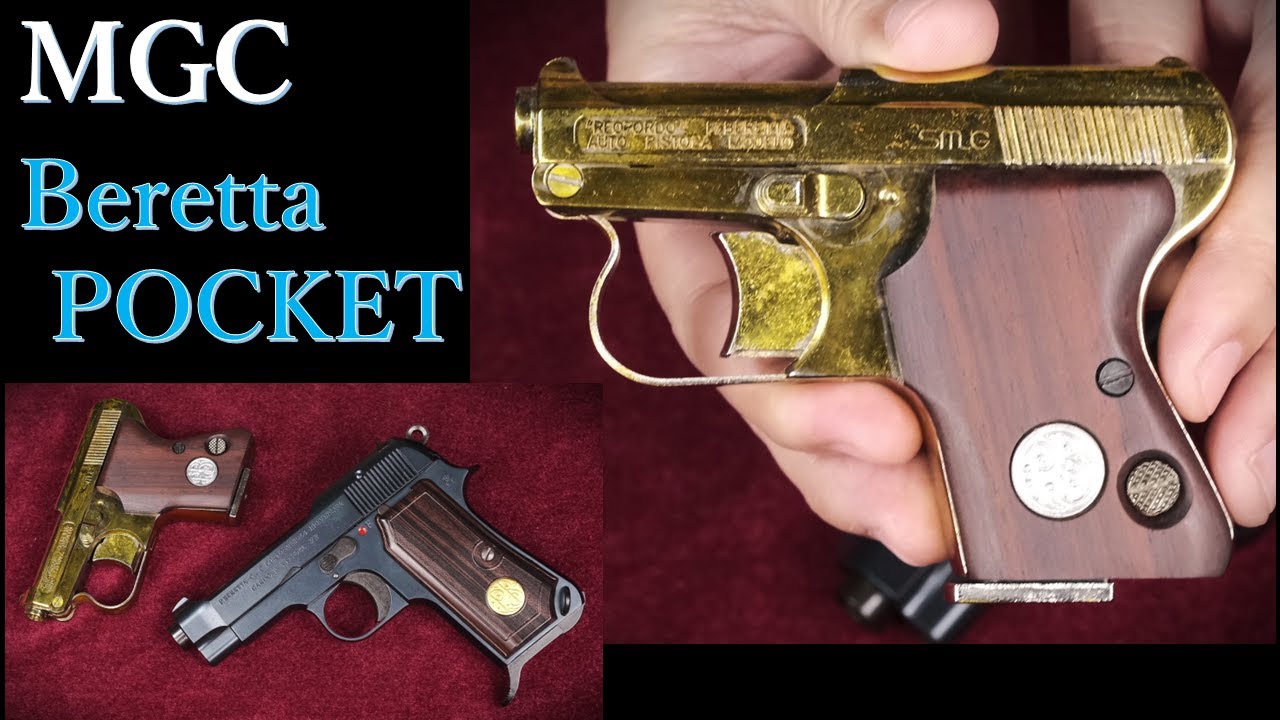 絶版・MGC BERETTA POCKET 金属モデルガン：M1934とサイズ比較 / 独特のメカニズム動作確認 / MGC製品パーツリスト