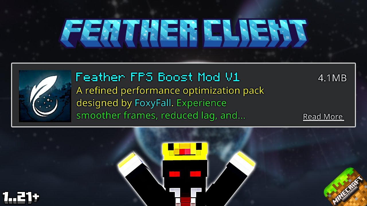 Feather Client For Minecraft PE 1.21+ (NO LAG & FPS BOOST)