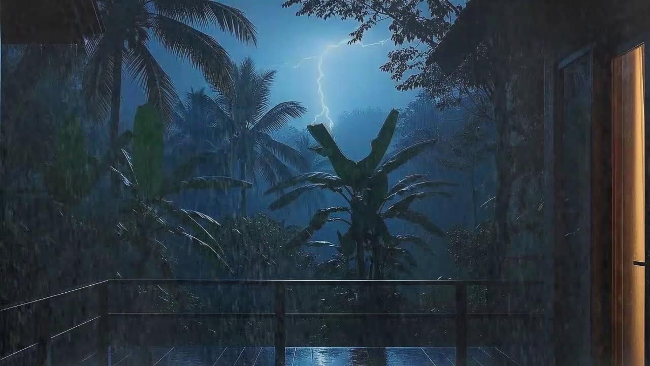 Drift to Sleep with Calm Rainfall and Low Thunder Echo at Cozy Cabin 🌧️