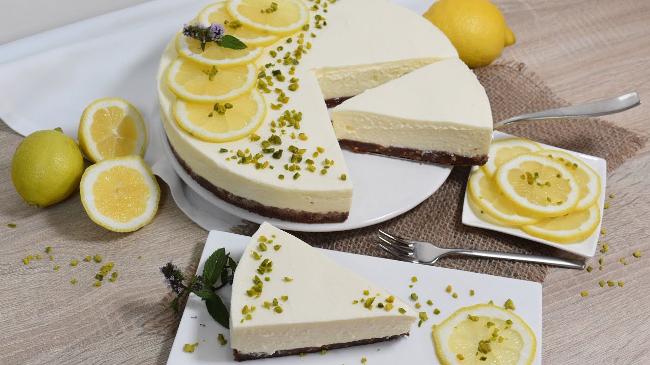 Zitronen Käse Kuchen mit Weiße Schokolade