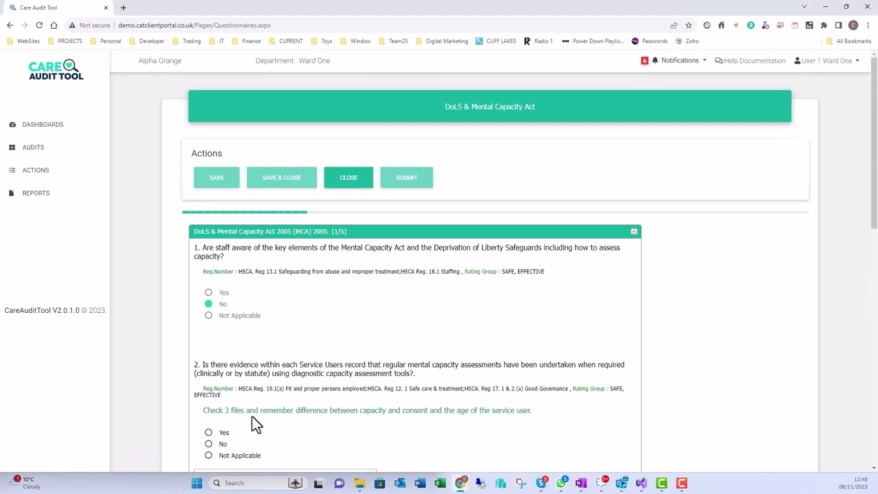 Care Audit Tool Easy to manage audits
