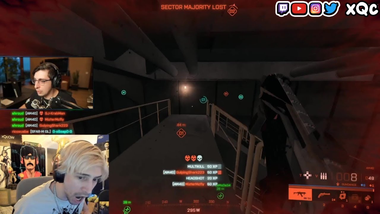 xQc в шоке от того, как Шрауд сходит с ума во время трансляции