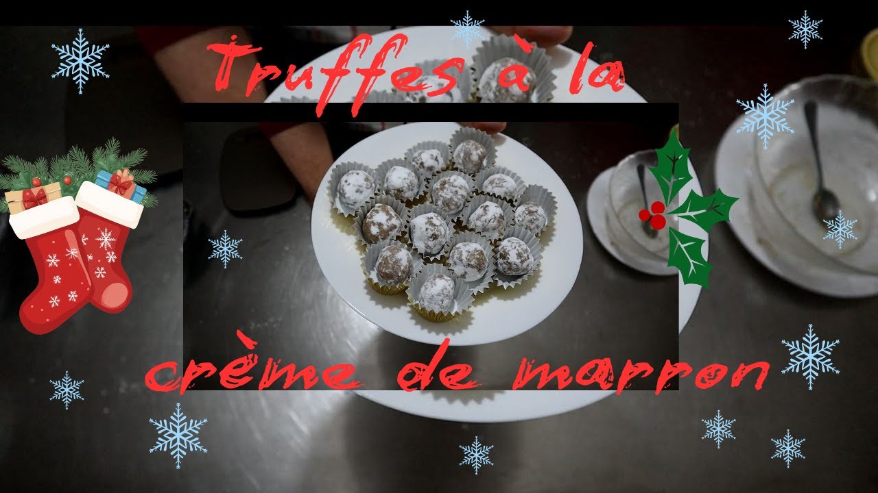 Truffes à la crème de marron #recettedenoel #recettefacile #recettevegetale