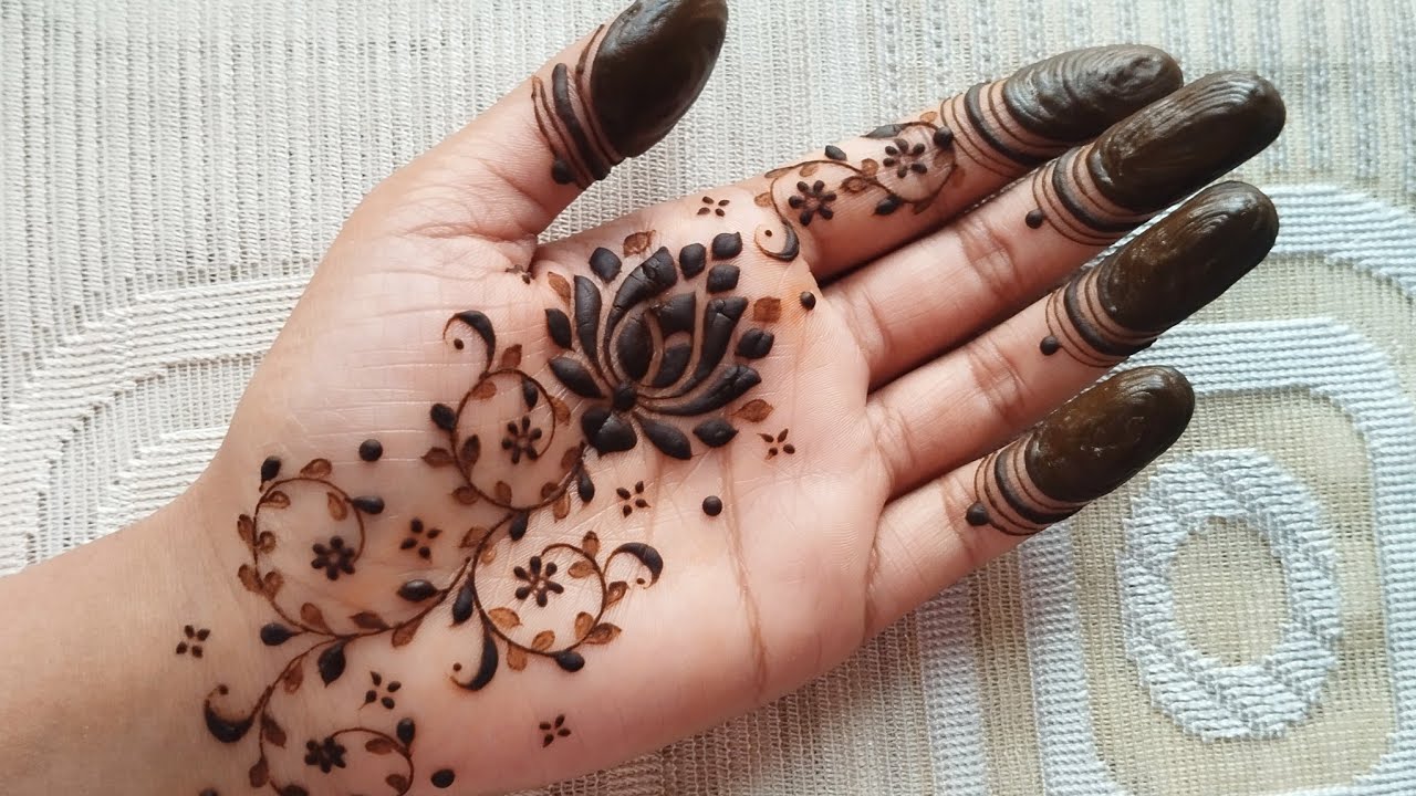 Lotus mehndi design | Easy mehndi design fronthand |Simple mehndi design | Minimalist mehndi design 