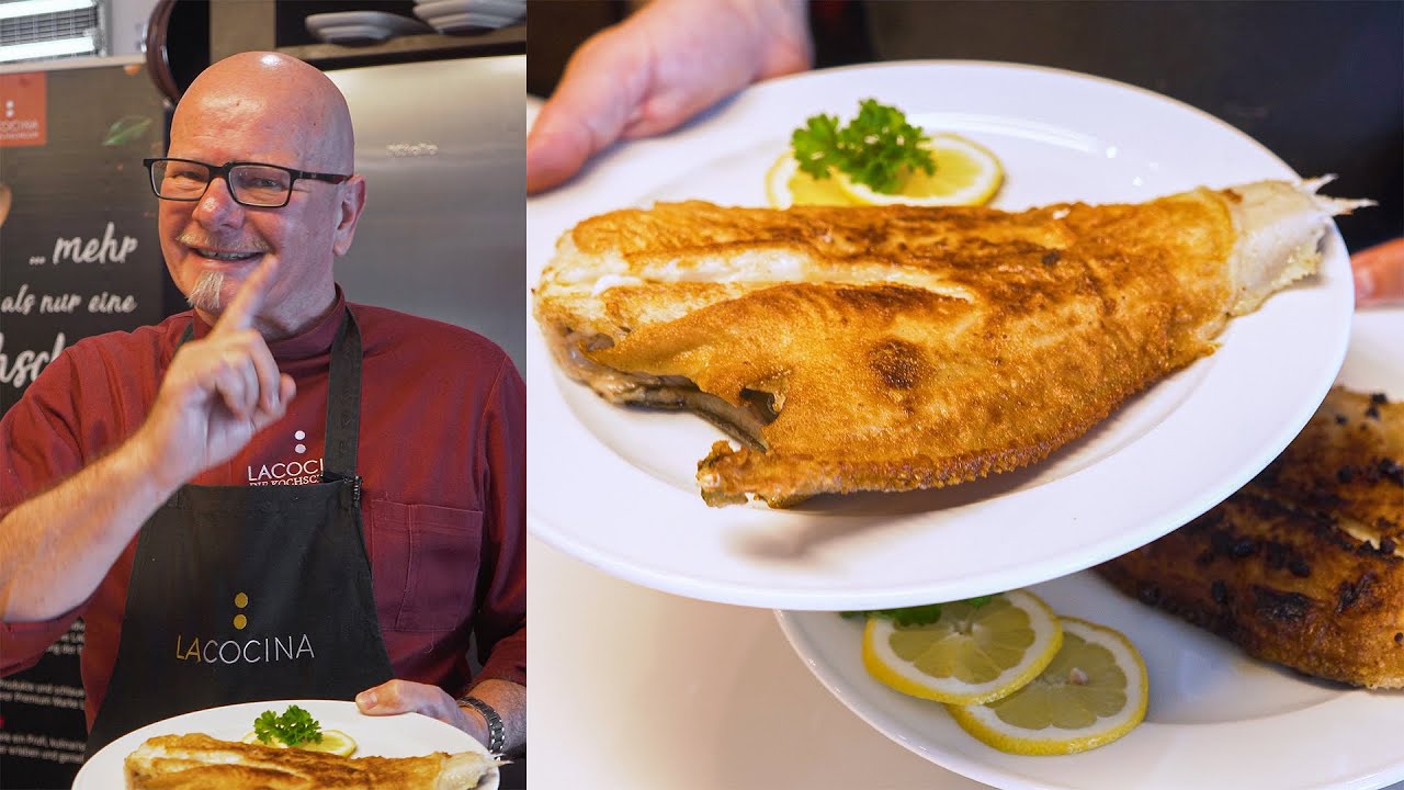 Scholle vorbereiten und braten auf Finkenwerder Art. Das Rezept aus der La Cocina Kochschule Hamburg