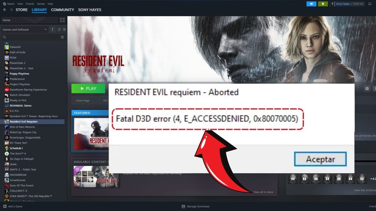 Fix Resident Evil Requiem Fatal D3D Error – Access Denied Issue on PC