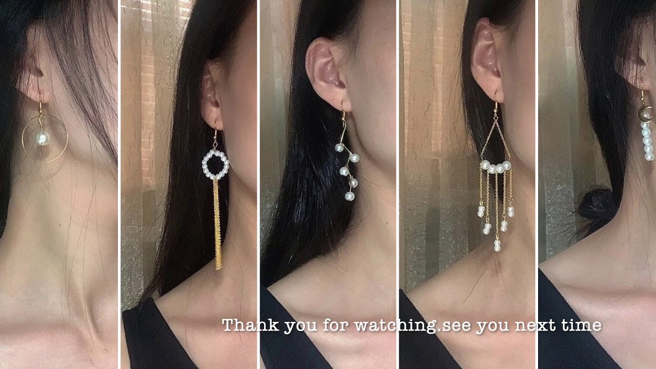 【Anna DIY#002】五款简单珍珠耳环Part 2:金色系列｜DIY Pearl Earring｜Hand made jewelry