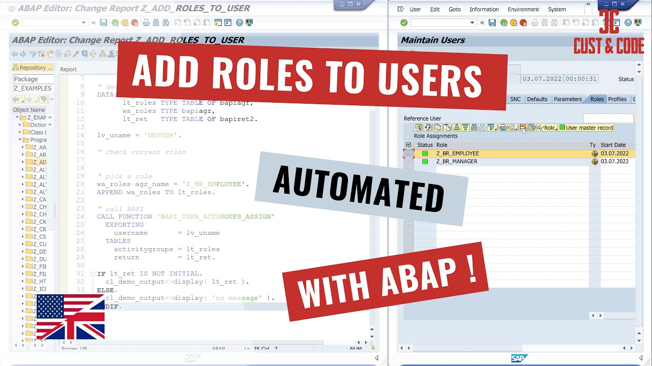 Add Roles to Users - automated with BAPI in ABAP [english]