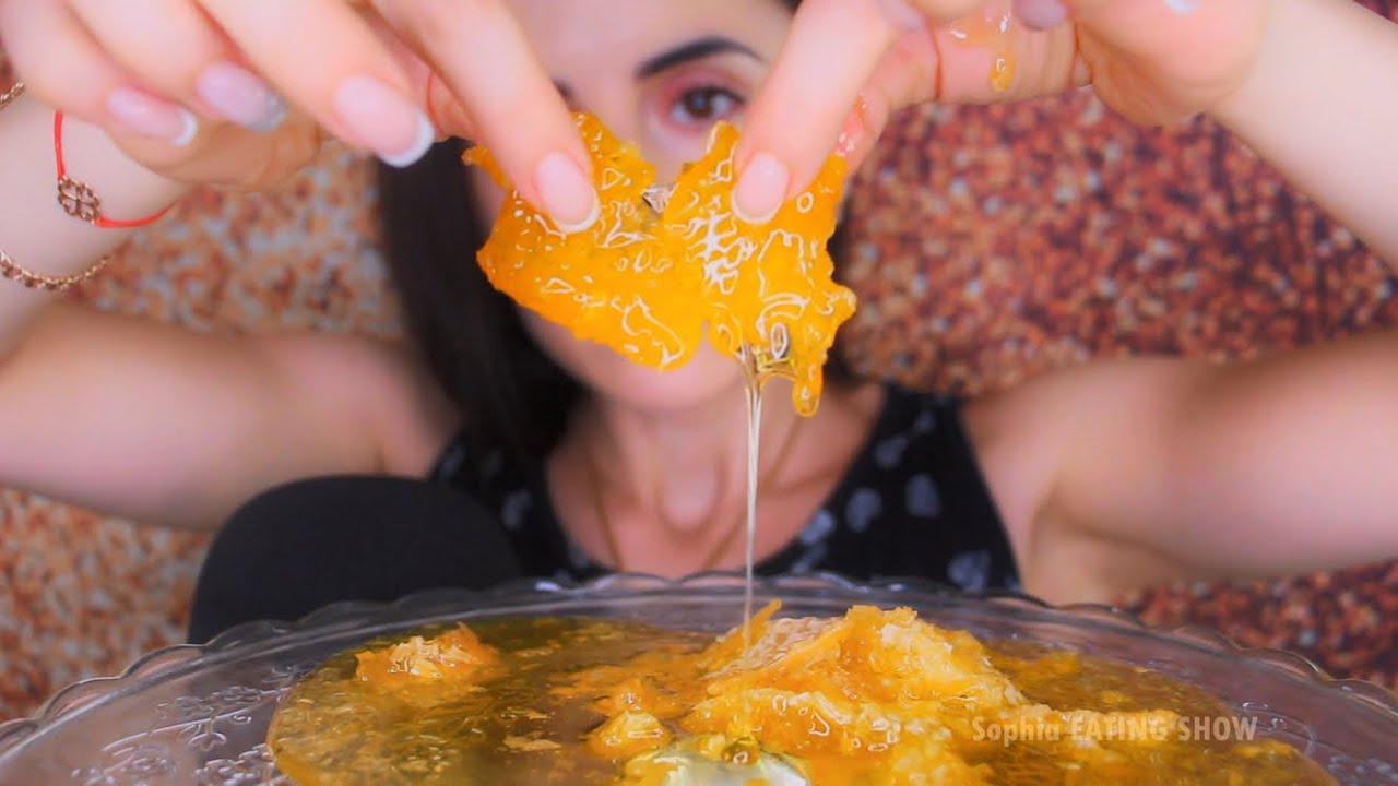 МЁД В СОТАХ HONEYCOMB 🍯 АСМР Итинг  ЖИДКОЕ ЗОЛОТО 먹는 벌집꿀