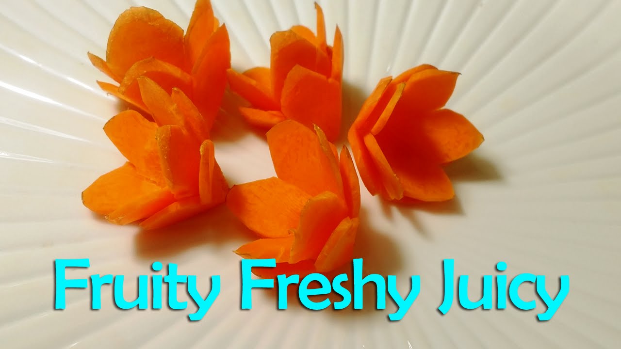First Time Of Carrot Flower Cutting & Carving - Carrot Cutter