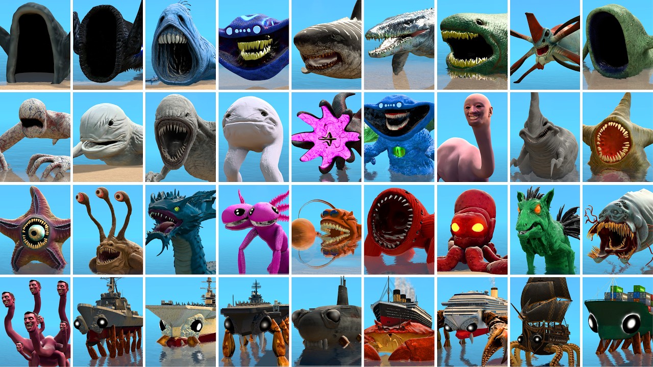 Which New Giant Sea Monster Creature Is The Strongest In Garry's Mod?