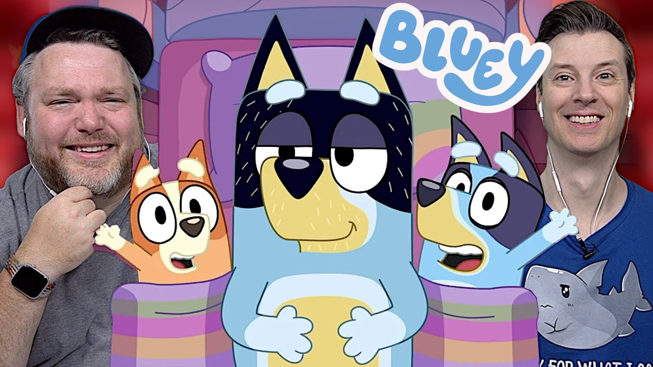 Молодой папа впервые смотрит сборник Bluey Shorts 3