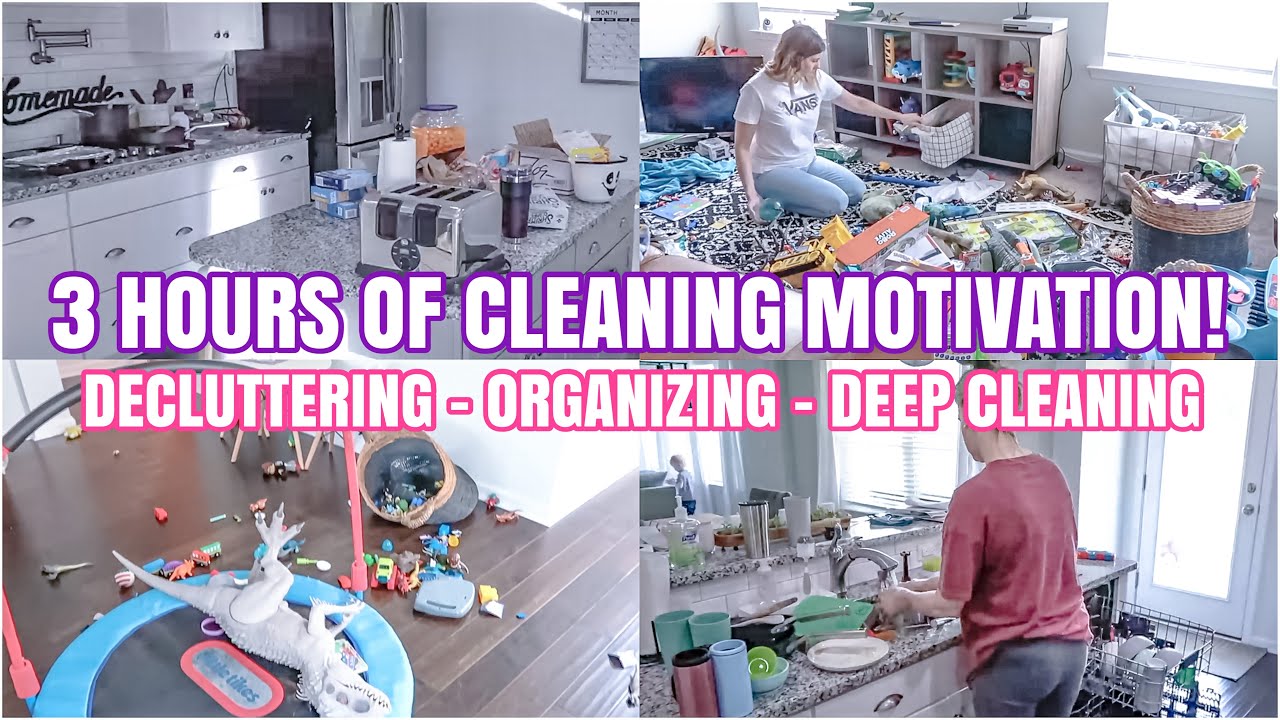 EXTREME 3 HOUR CLEANING MARATHON | DECLUTTER, ORGANIZE + DEEP CLEAN | SPEED CLEANING MOTIVATION 2023