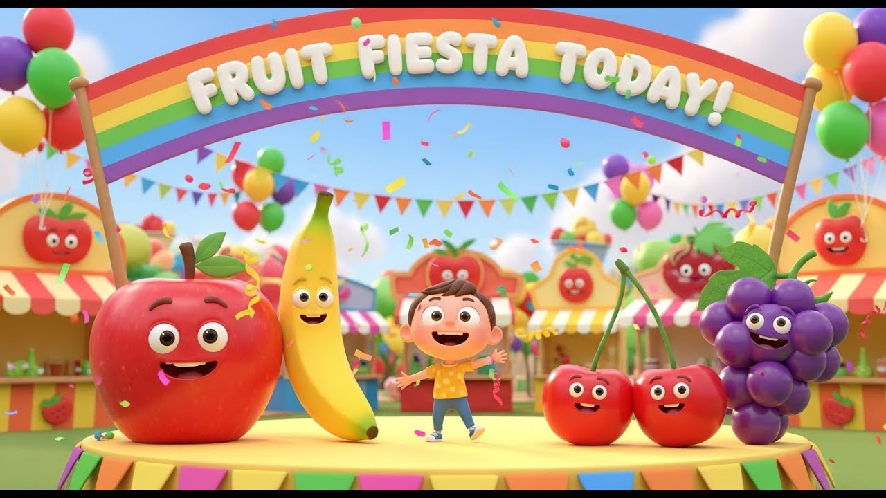 Fruit Fiesta Spelling Song A–Z for Kids | Learn Fruits & Alphabet Nursery Rhyme 🍎🍌🎶