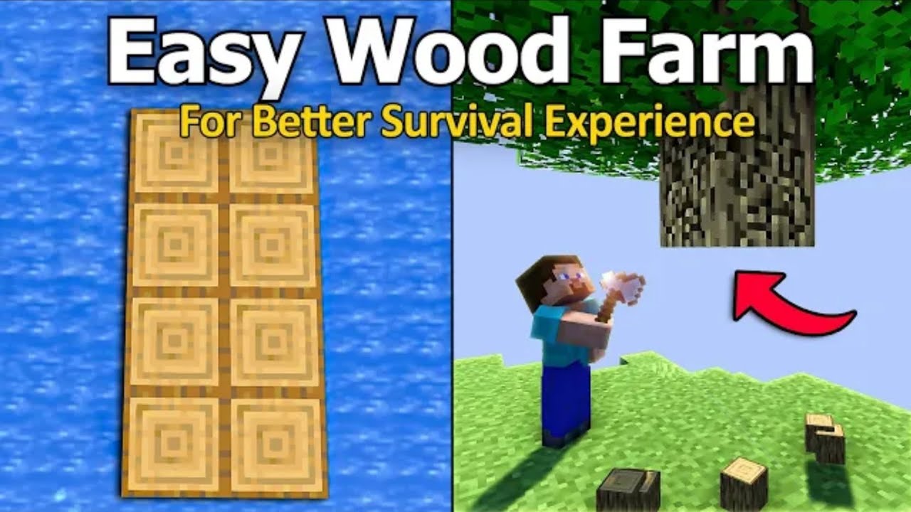 minecraft very easy WOOD FARM | PE 1.21 !