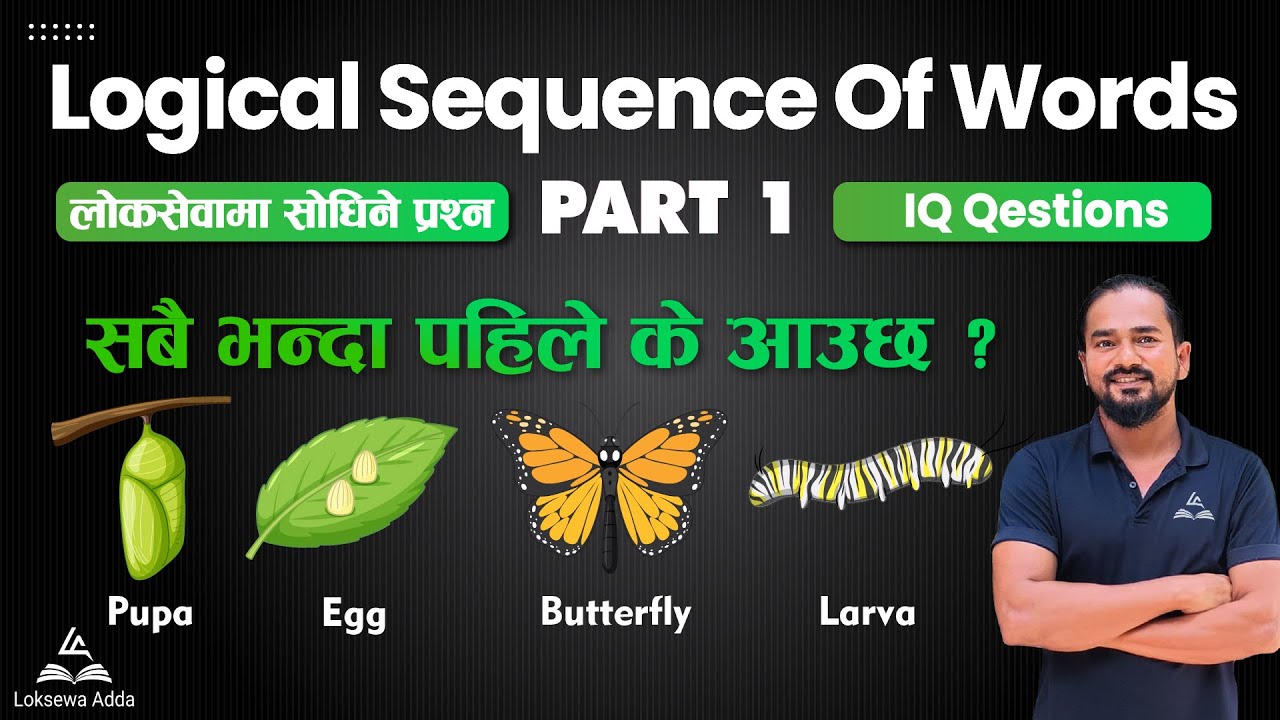 Logical Sequence of Words | Part 1 | IQ tricks by Tek Pant | Loksewa Adda