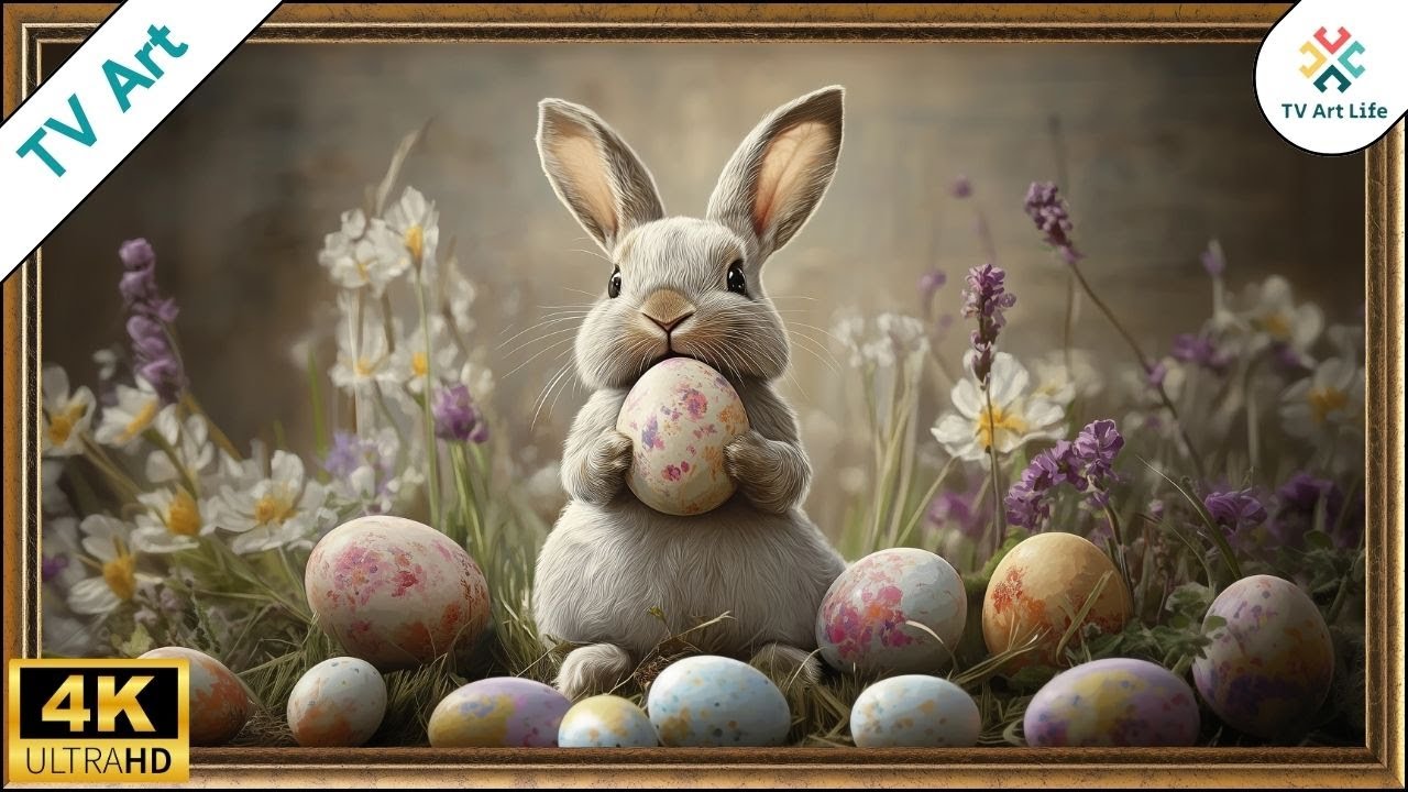 Vintage Easter Greetings TV Art | 4K Easter Frame TV Art Screensaver | 10 hours