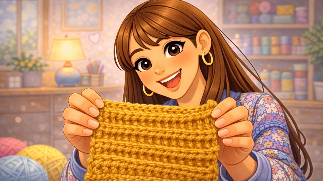 Aprende a tejer punto inglés a crochet imitando al punto inglés con dos agujas