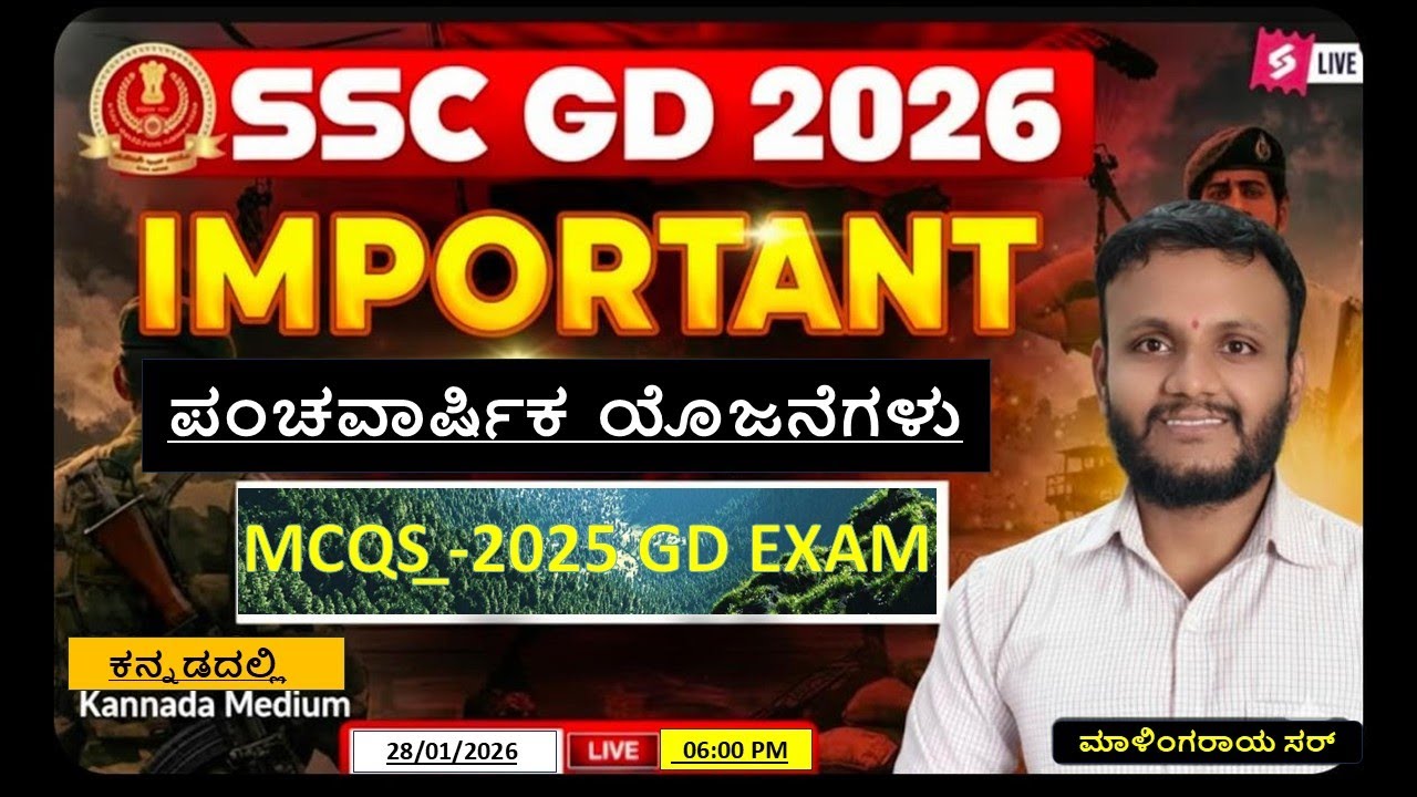 SSC GD 2025 PREVIOUS YEAR FIVE YEAR  PLANNING QUESTIONS ANALYSIS BY MALINGARAYA SIR ಮಾಳಿಂಗರಾಯ sir