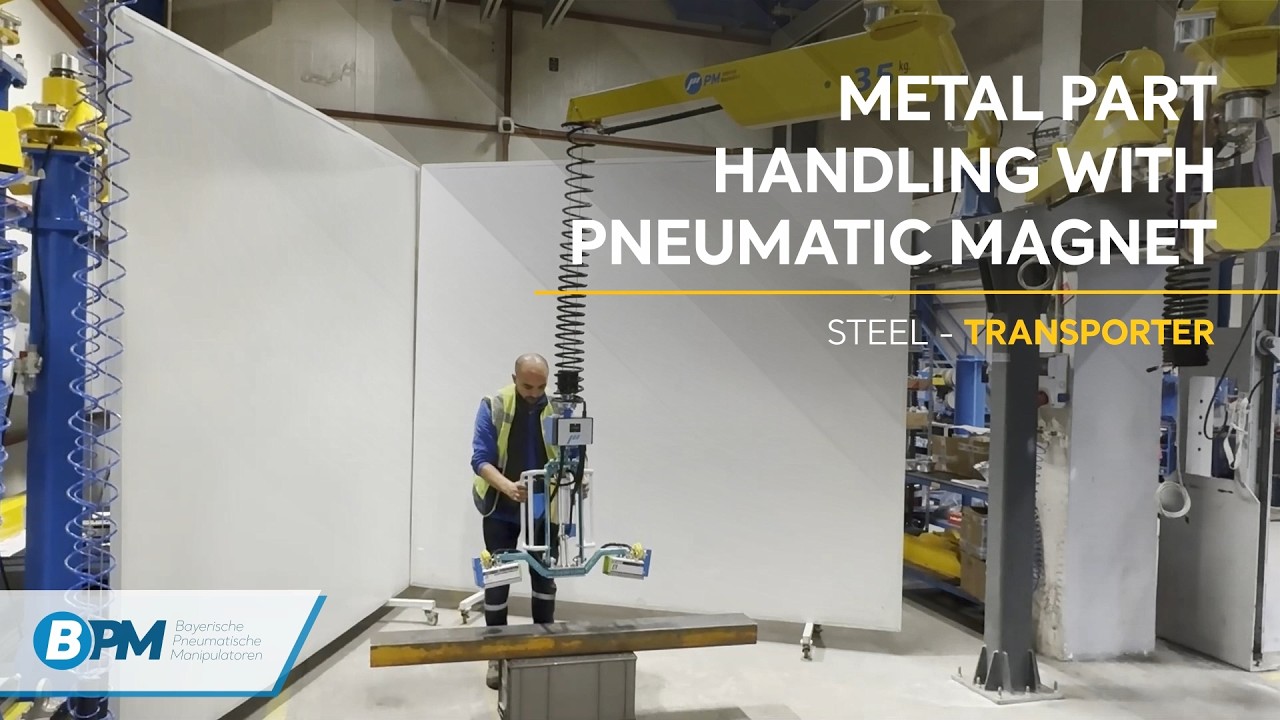 BPM Industrial Manipulators - Metal part Handling with pneumatic magnet