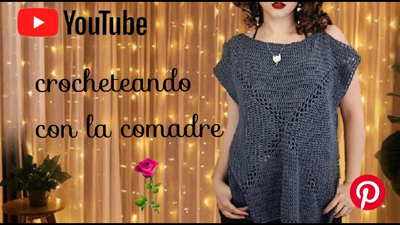 Tutorial Blusa Veronica  a Crochet Parte #1🌟💖🌹 (Croheteando con La Comadre)