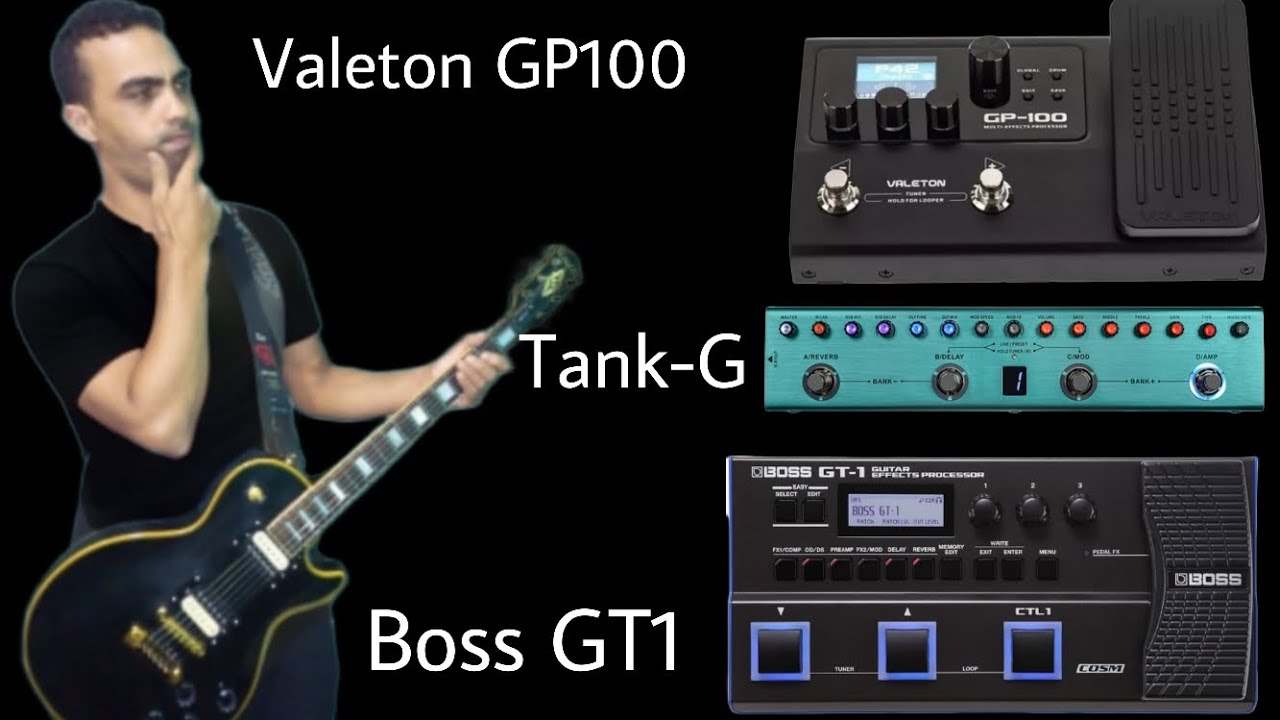 comparando pedaleiras de guitarra...Valeton Gp100...Tank G...Boss Gt1