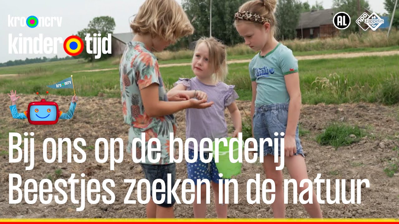 Beestjes zoeken in de natuur | Bij ons op de boederij | Kindertijd KRO-NCRV