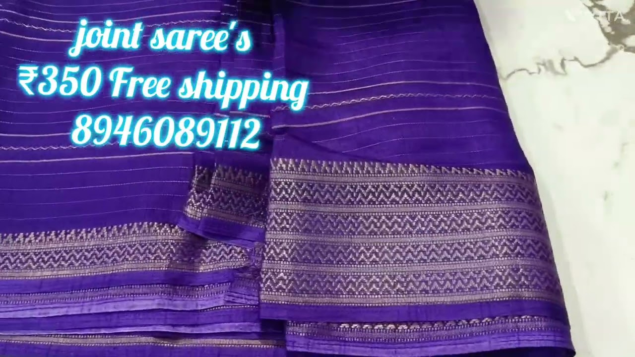 Joint saree's ₹350 Free shipping whatsapp 8946089112 dolasilk saree's 