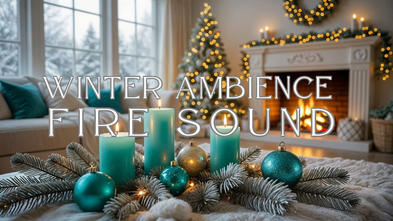 Winter Fire Ambience Live | Gentle Fireplace Sounds to Relax ❄️🔥