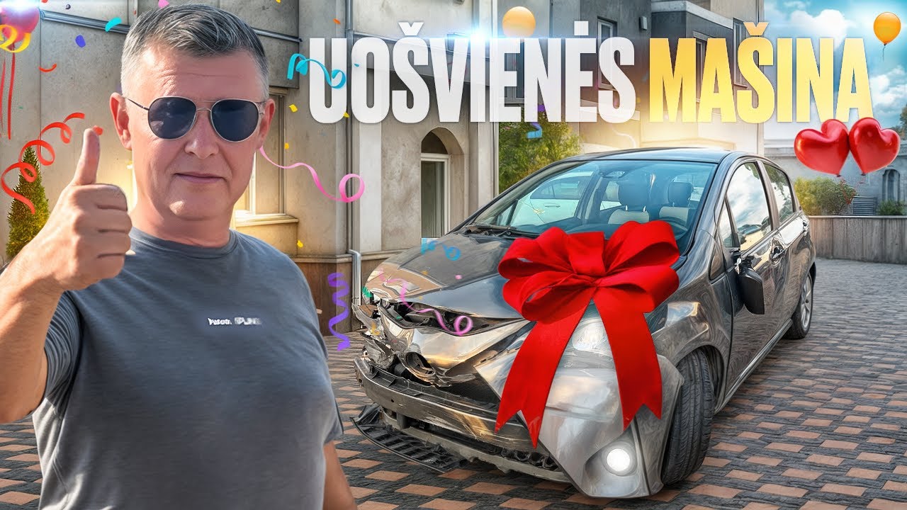 Uošvienės mašina, Lietuvoje pirkta apdaužyta Toyota Yaris