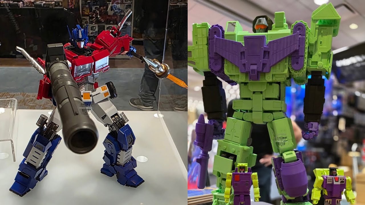 Новые трансформеры Optimus Prime Unix Square и Devastator Ocular Max представлены на выставке Tfc...