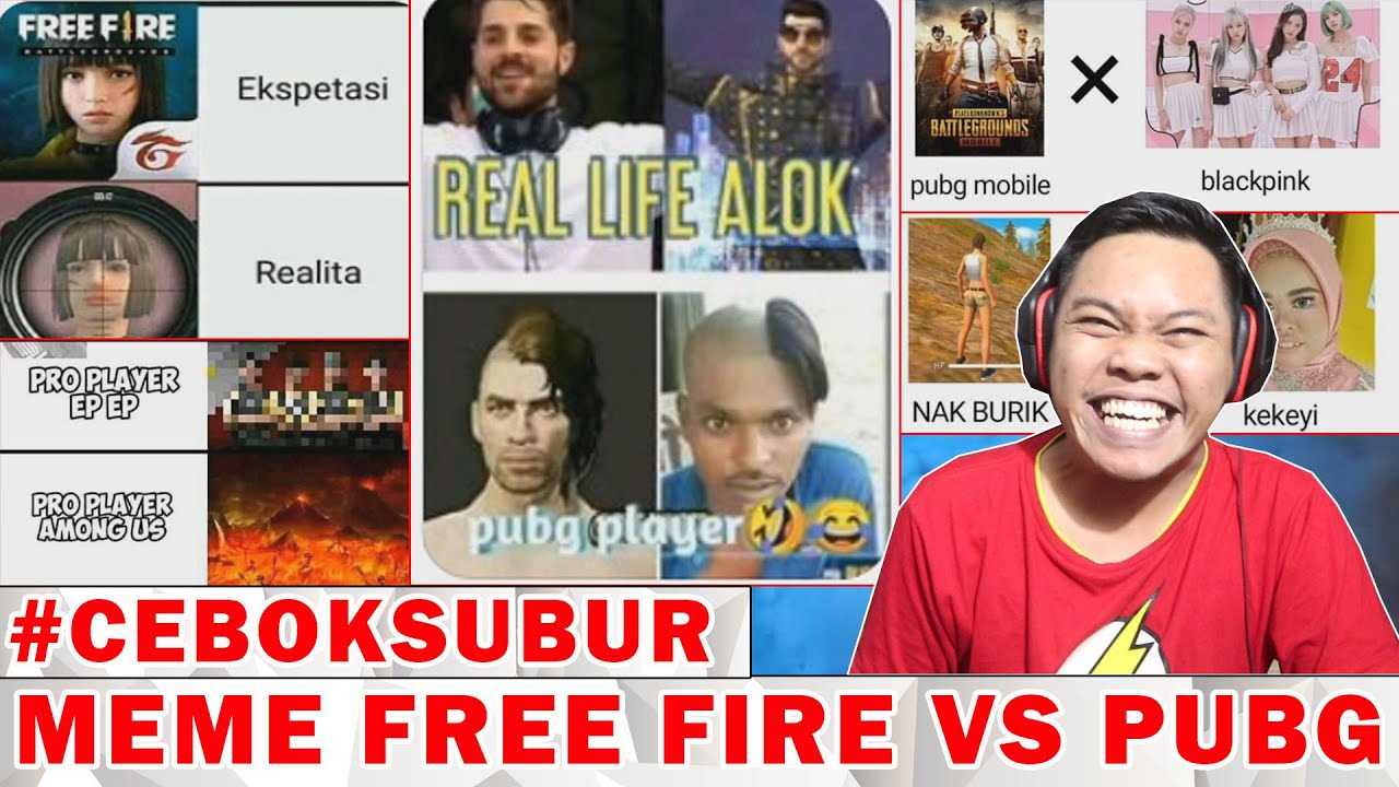 WAR MEME FREE FIRE VS PUBG GA ADA HABISNYA! BAPER GUE ABSEN! #ceboksubur