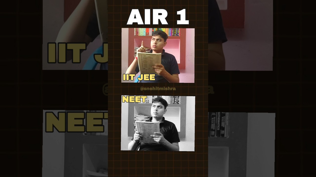 All India Rank 1 | NEET vs JEE | #jee #neet