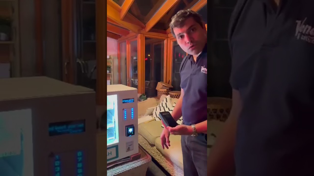 Age control verification system for vending machines via remote control