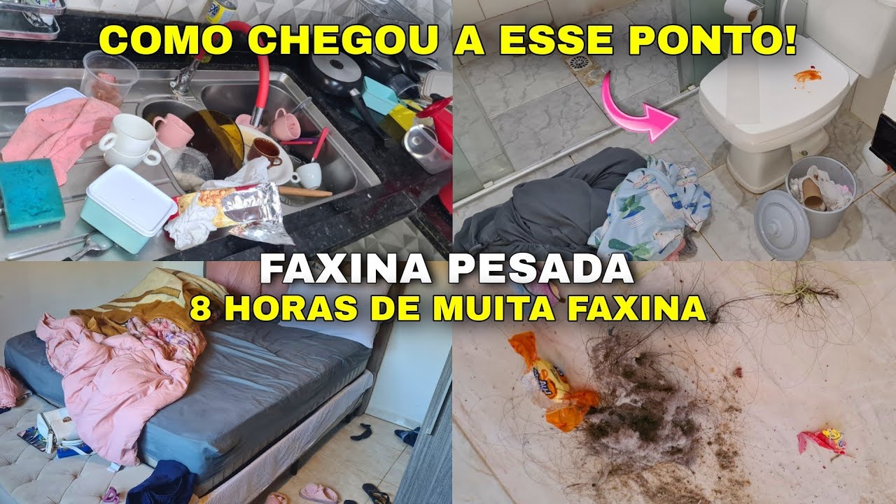 CANSEI!! 4 DIAS SEM ARRUMAR A CASA😰 OLHA O ESTADO QUE FICOU - FAXINA PESADA COMPLETA