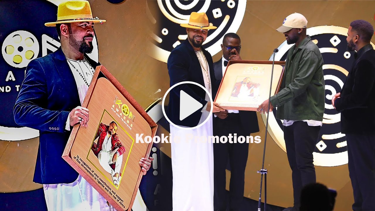 Excited Ramsey Nouh speaks Luganda as He receives Ikon Awards' gift from Eddy Kenzo.