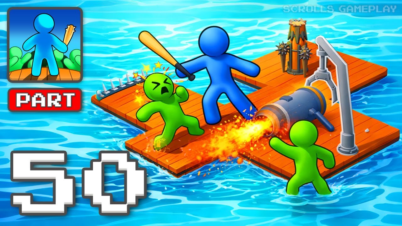 Zombie Raft - Gameplay Walkthrough Part 50 - Navigate Seas Escape Undead (iOS, Android)
