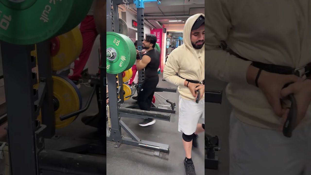 legs workout with gym buddies  