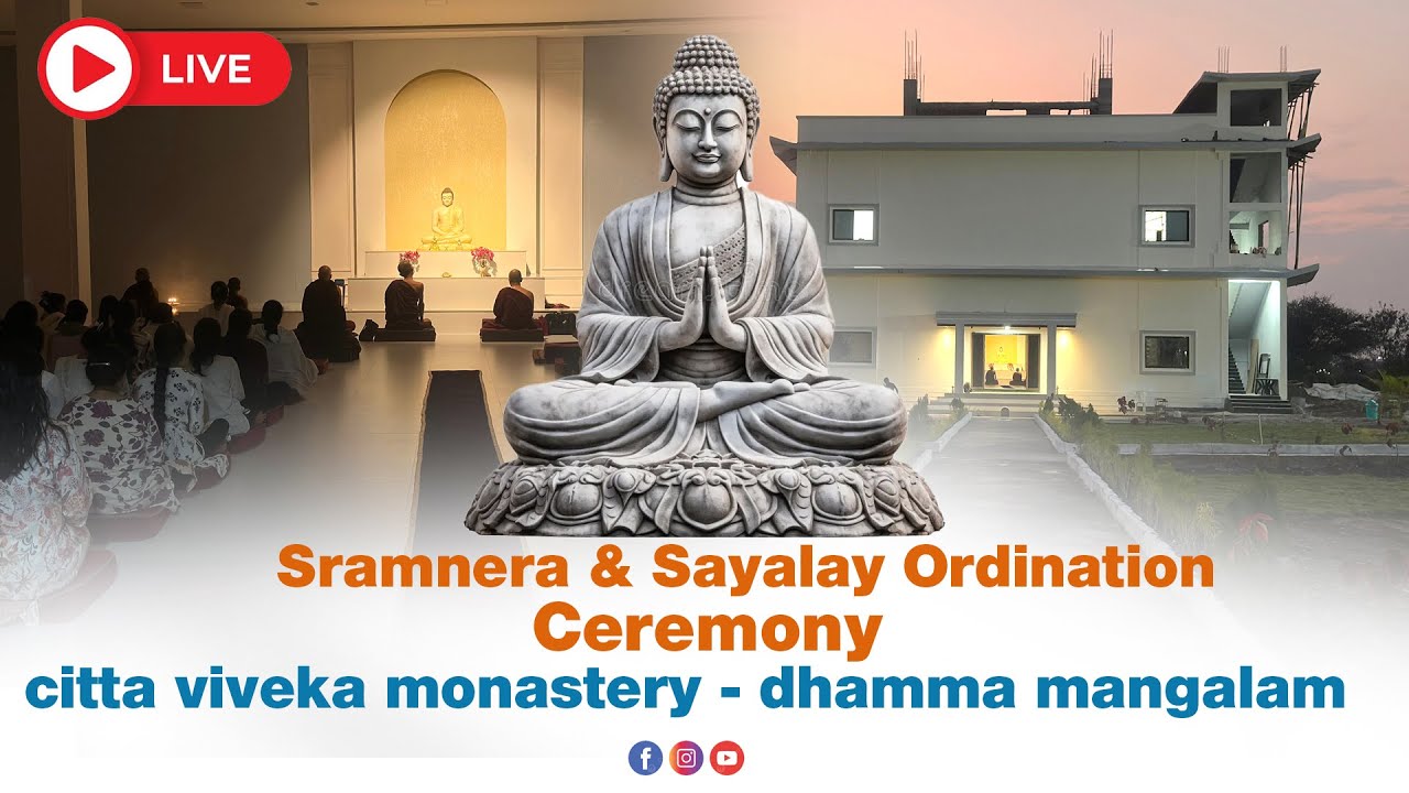 Sramnera ordination cermony, Robe offering to new sramnera  2026 at Citta Viveka Monastery