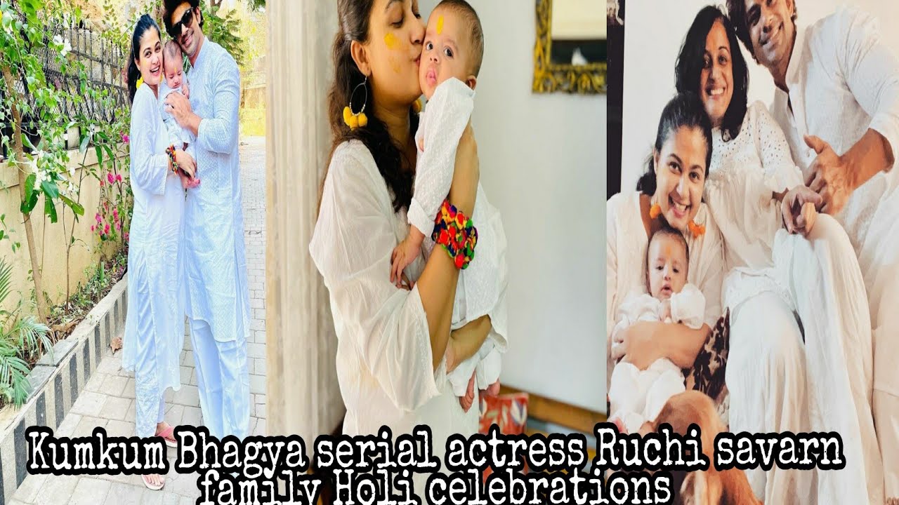Ankit Mohan and Ruchi savarn And son Holi celebrations (Kumkum Bhagya serial actress ) lTonic Buzzl