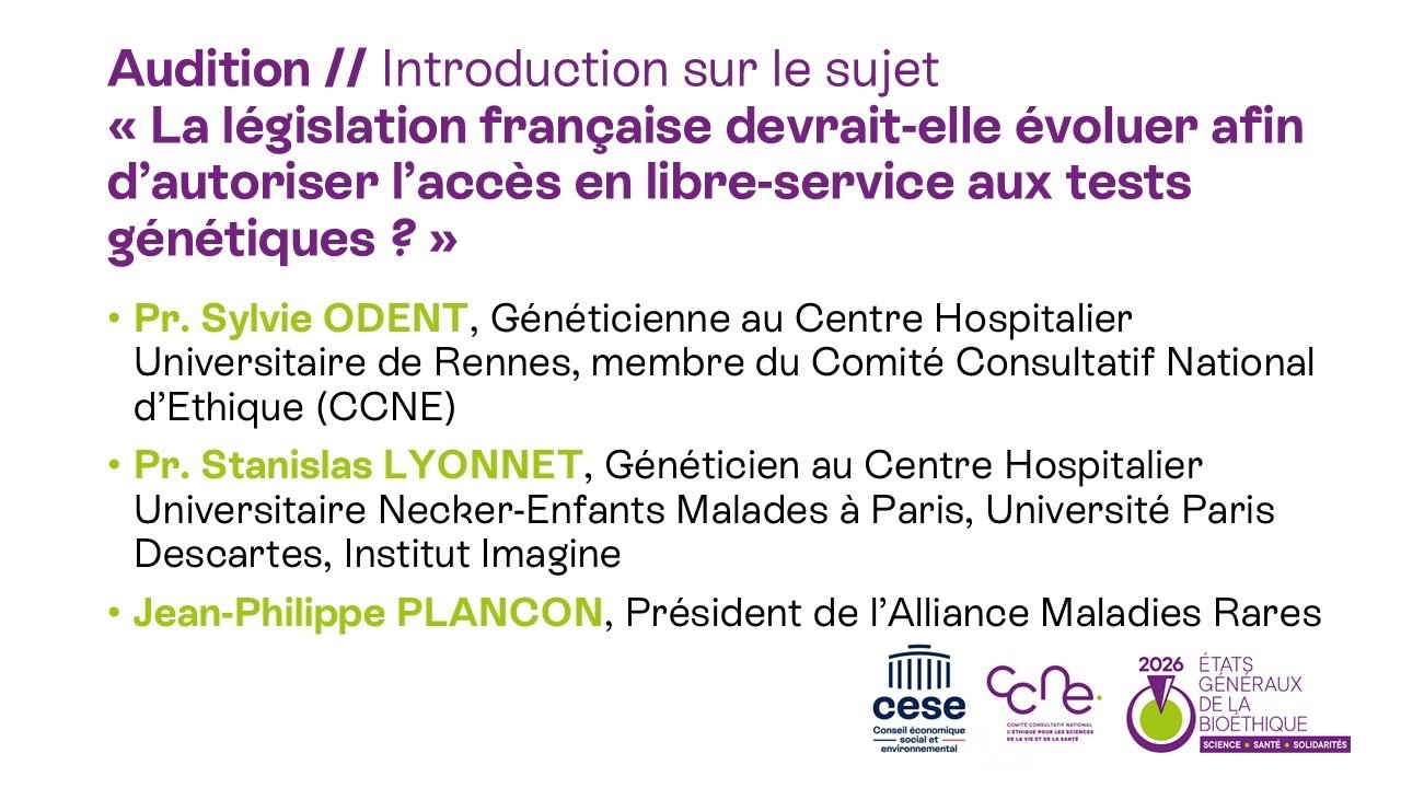 Les tests génétiques - États généraux de la bioéthique