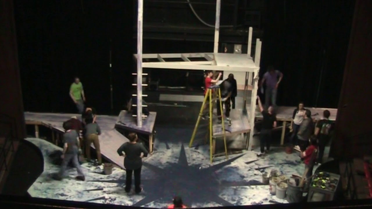 Lewis University Philip Lynch Theatre Frankenstein Scenery Strike 2018