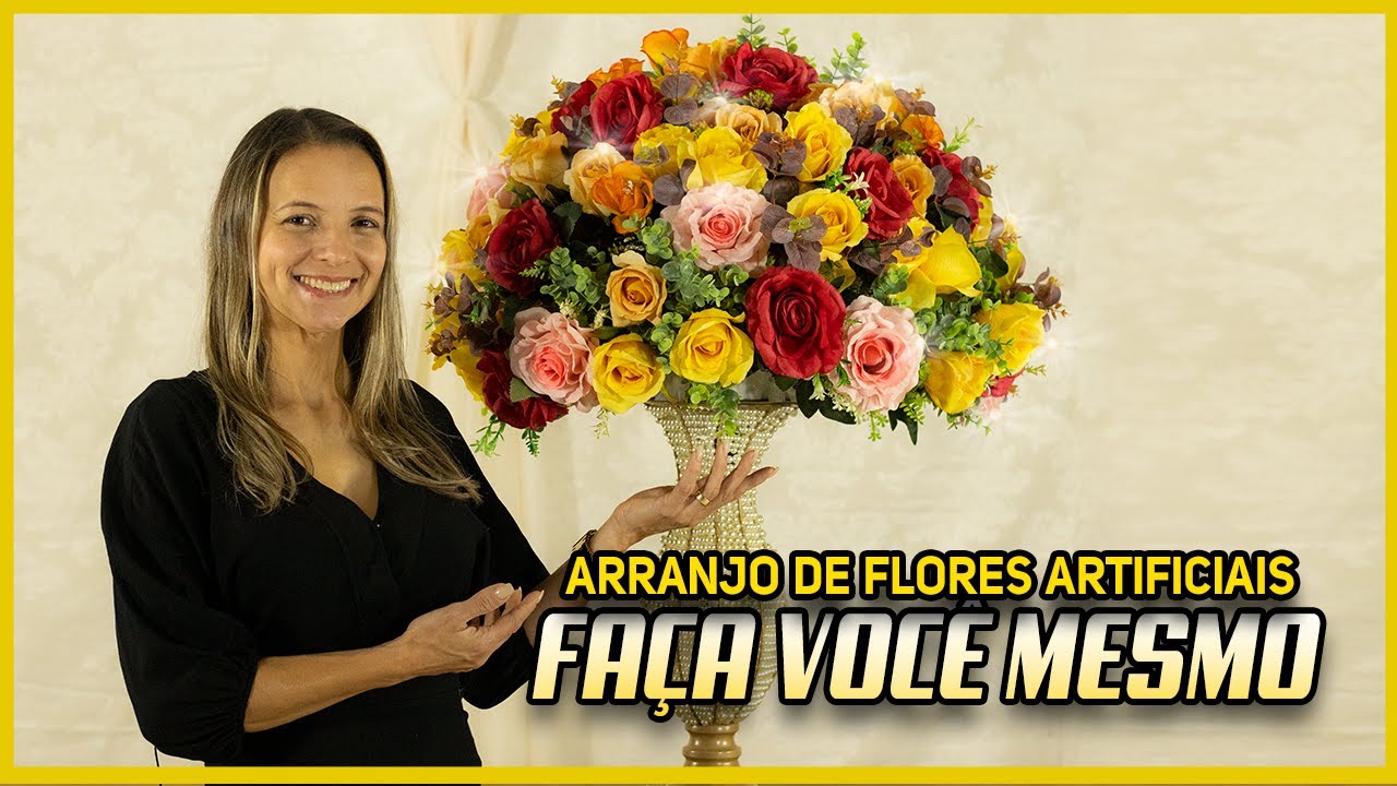 ARRANJO DE FLORES ARTIFICIAIS - FAÇA VOCÊ MESMO