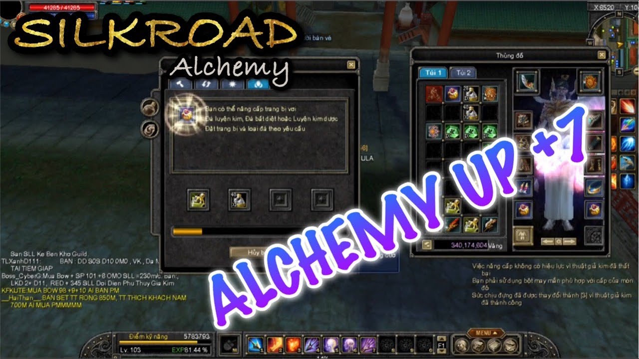 Alchemy up +7 | Cách đập đồ +7  game silkroad | silkroad online | con đường tơ lụa