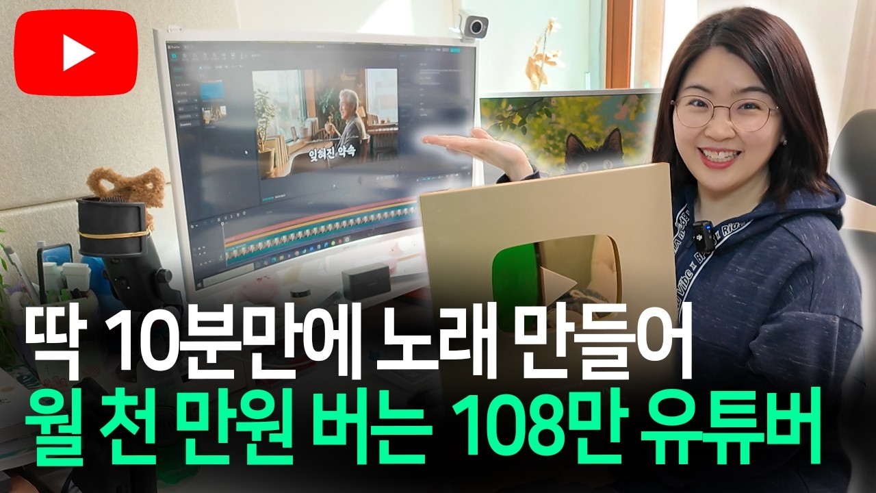 딱 10분 만에 노래 만들어서, 월 천 만원 버는 108만 유튜버