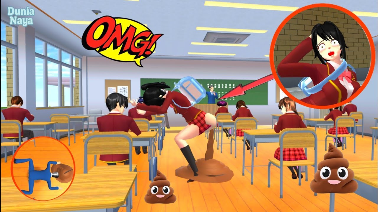 Рина Ик в школе. Не выдержала после того, как съела бургер 😱💩 #sakuraschoolsimulator
