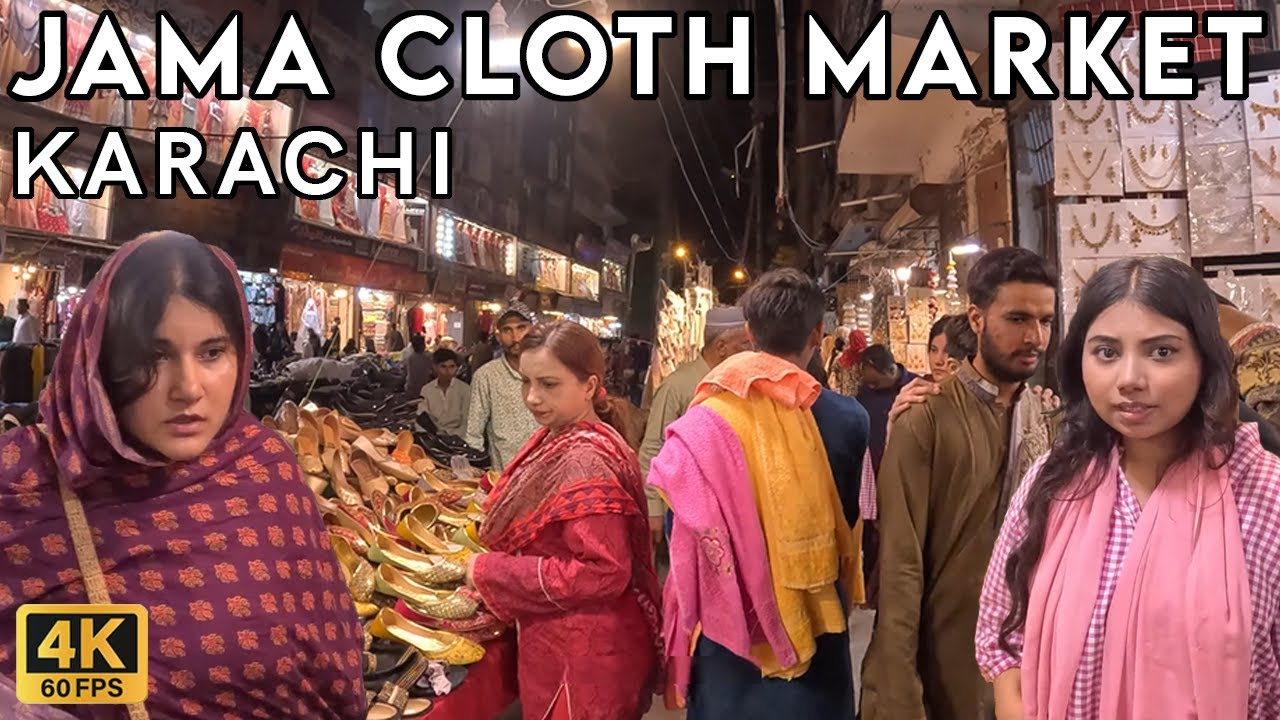 Jama Cloth Market Karachi - Walking Tourist 4k