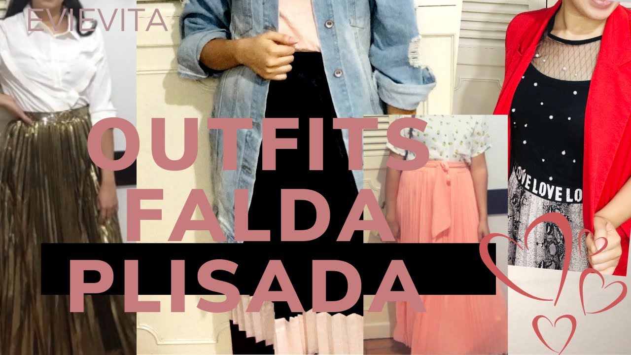 OUTFITS CON FALDA PLISADA!!! IDEAS DE COMO USAR FALDA PLIZADA | EVIEVITA