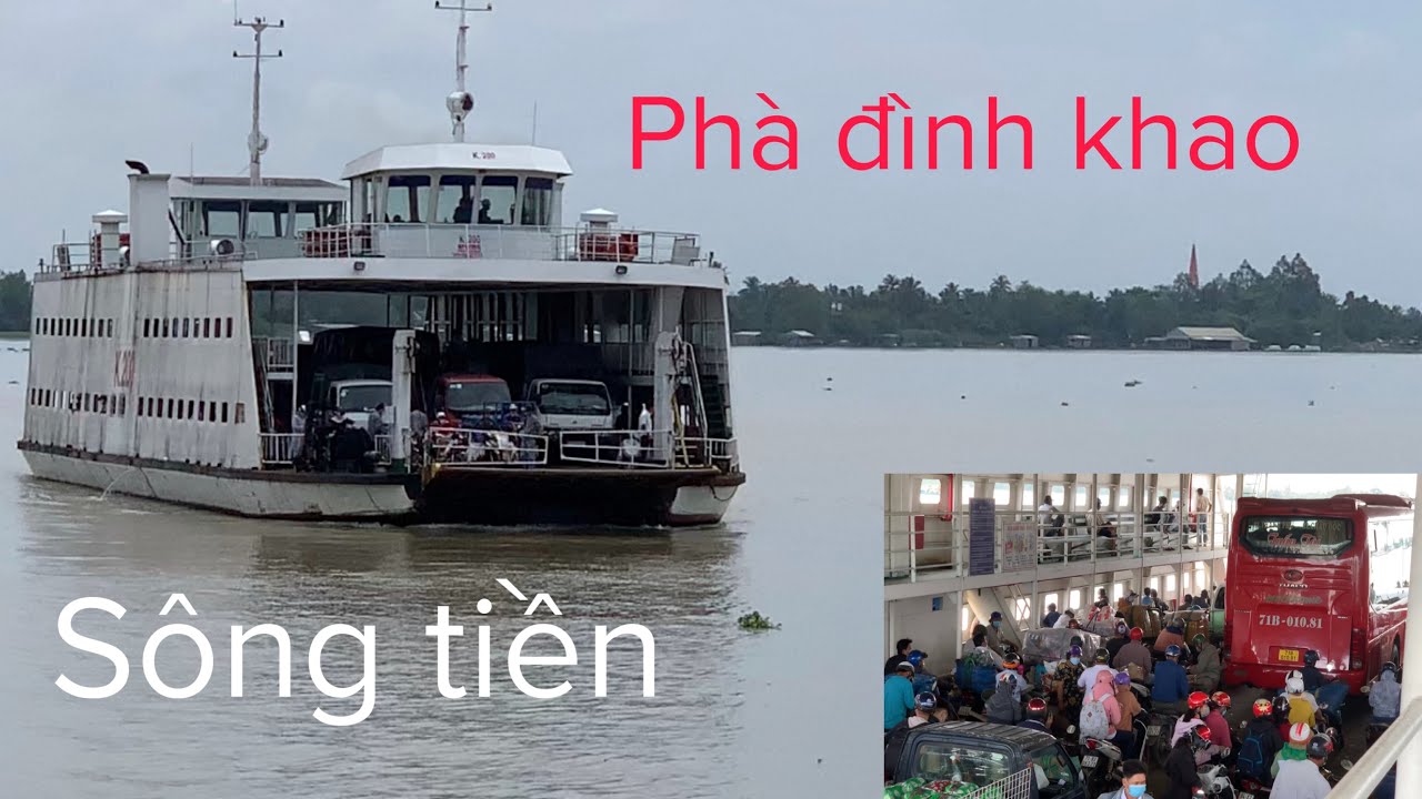 Phà Đình khao-quá lớn đi phà chở nhiều xe tải#