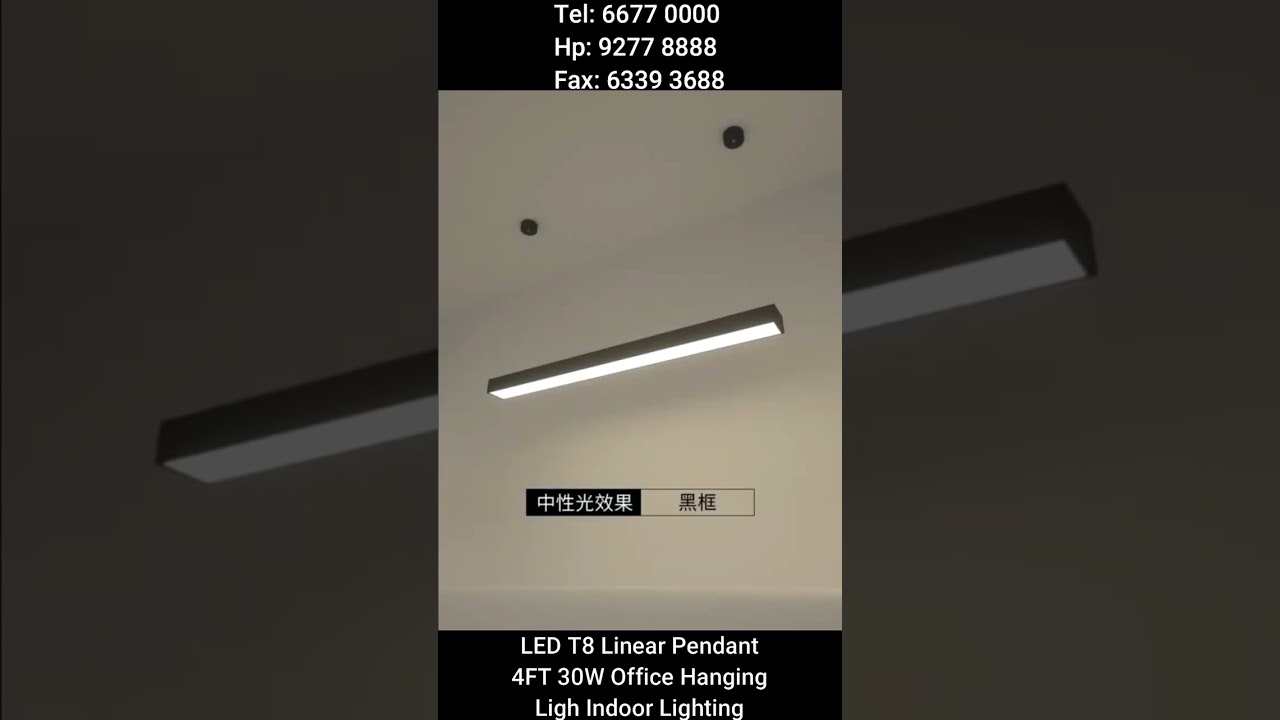 LED T8 Linear Pendant 4FT 30W Office Hanging Light Indoor Lighting